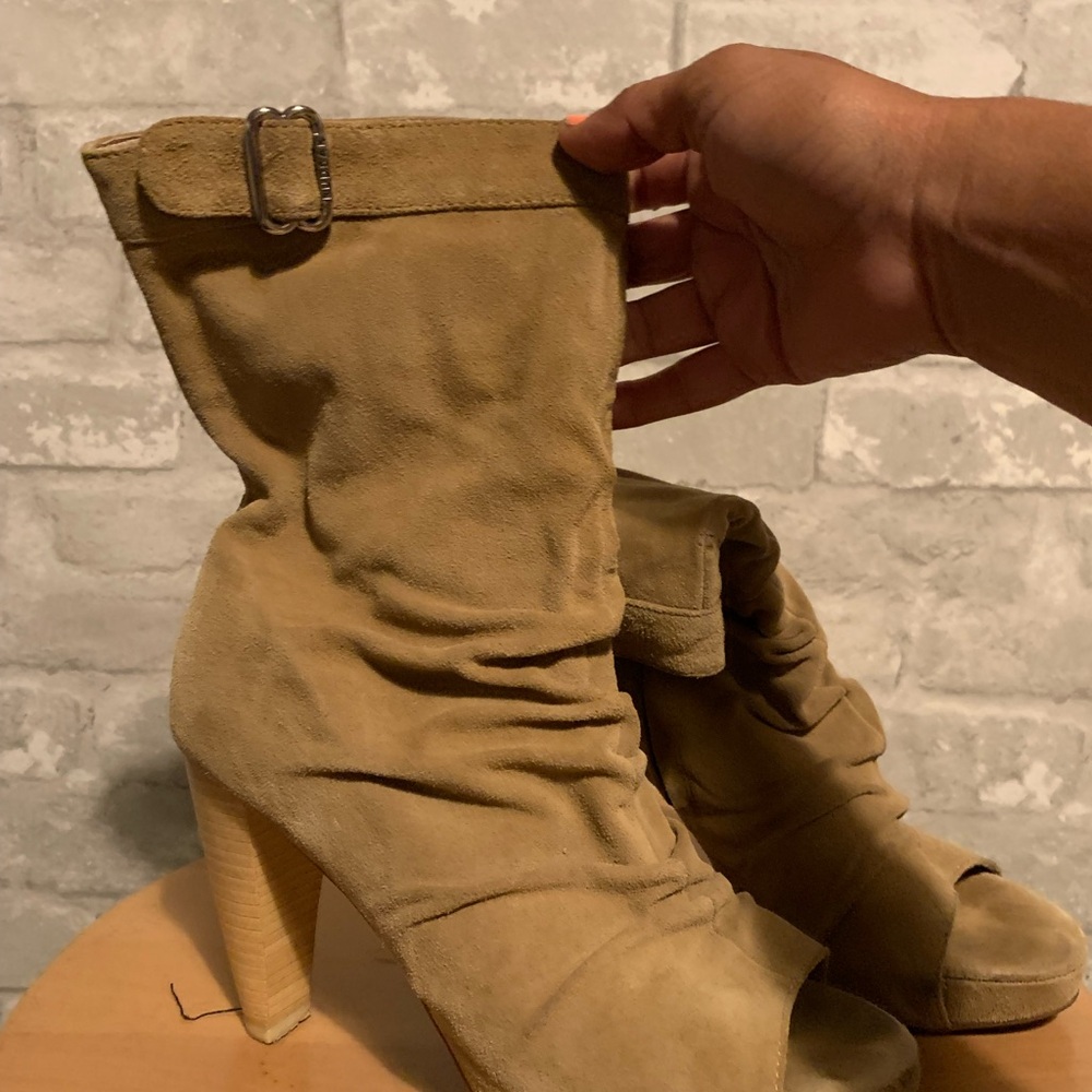 Rudsak boots Suede open toe beige size 6.5 US - Picture 3 of 8